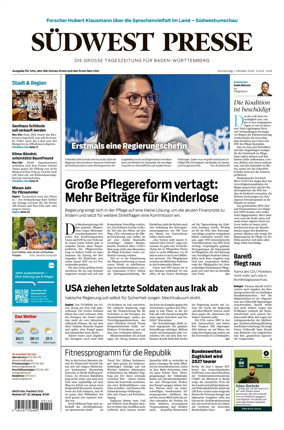Cover of Sudwest Presse