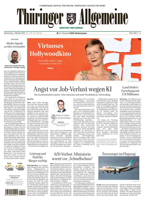 Cover of Thuringer Allgemeine (Arnstadt und Ilmenauz)