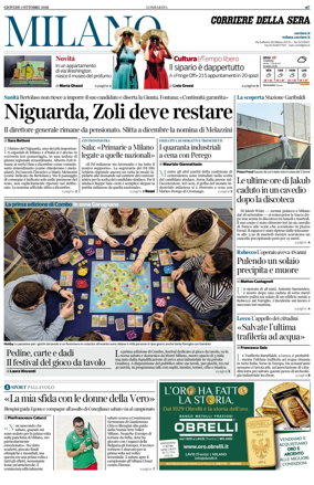 Cover of Corriere della Sera (Milano)