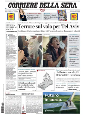Cover of Corriere della Sera