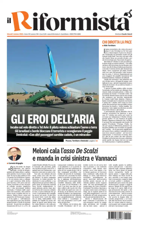 Cover of Il Riformista (Italy)