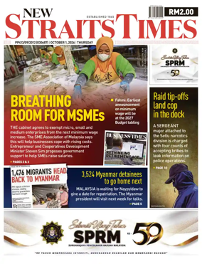 Cover of New Straits Times