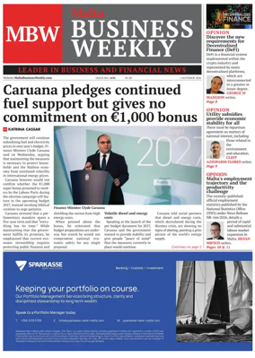 Cover of The Malta Business Weekly