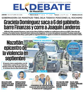 Cover of El Debate de Mazatlan