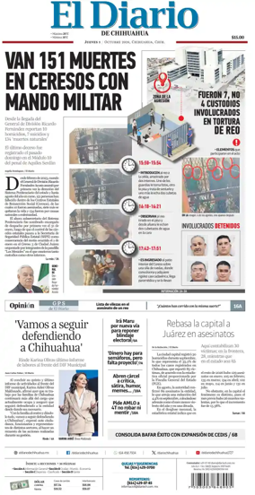 Cover of El Diario de Chihuahua