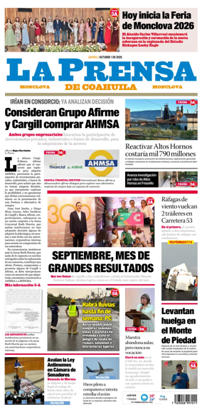 Cover of La Prensa de Coahuila