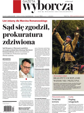 Cover of Gazeta Wyborcza Stoleczna