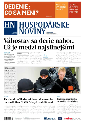 Cover of Hospodarske noviny