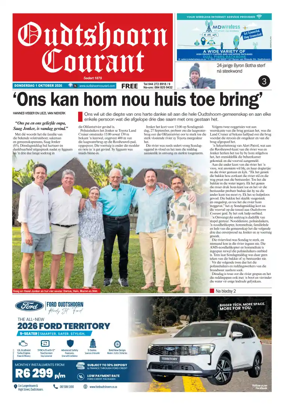 Cover of Oudtshoorn Courant