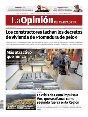 Cover of La Opinion de Murcia (Cartagena)