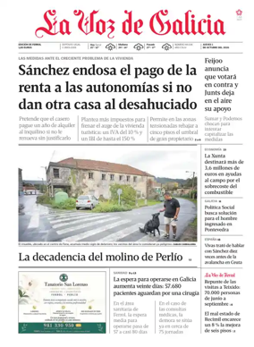 Cover of La Voz de Galicia (Ferrol)