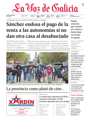 Cover of La Voz de Galicia (Ourense)