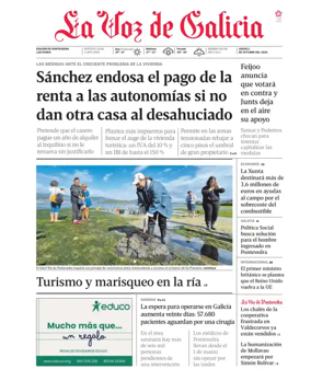 Cover of La Voz de Galicia (Pontevedra)