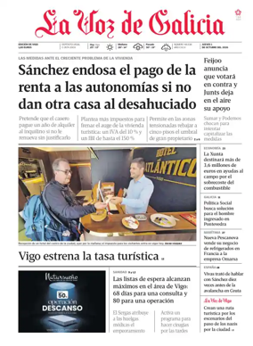 Cover of La Voz de Galicia (Vigo)