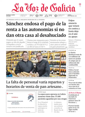 Cover of La Voz de Galicia (Viveiro)