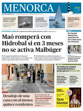 Cover of Menorca Diario Insular