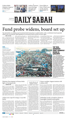 Cover of Daily Sabah (Turkey)