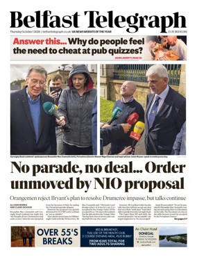 Cover of Belfast Telegraph