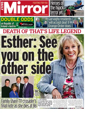 Cover of Daily Mirror (Northern Ireland)