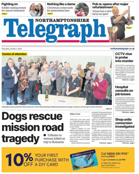 Cover of Northants Evening Telegraph