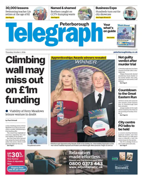 Cover of The Peterborough Evening Telegraph