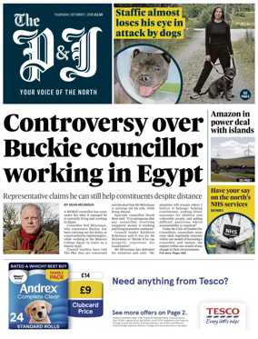 Cover of The Press and Journal (Inverness Highlands and Islands)
