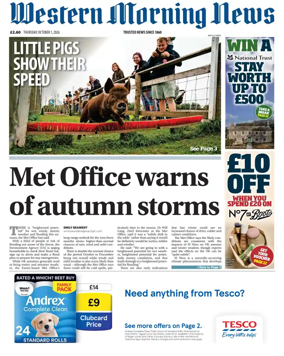 Cover of Western Morning News