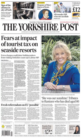 Cover of Yorkshire Post