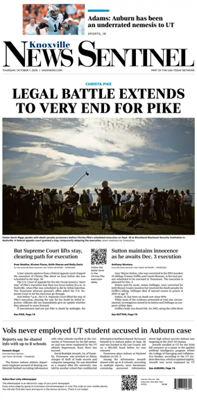 Cover of Knoxville News Sentinel