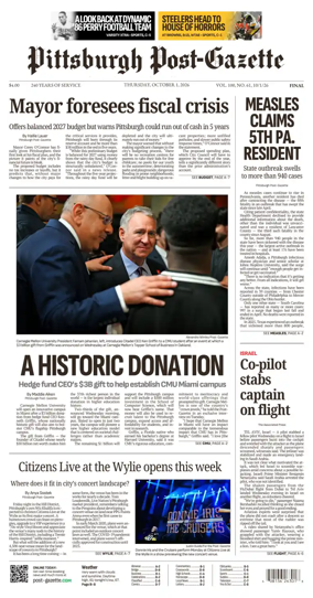 Cover of Pittsburgh Post-Gazette