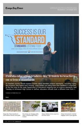 Cover of Tampa Bay Times TFP