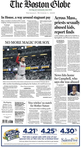 Cover of The Boston Globe