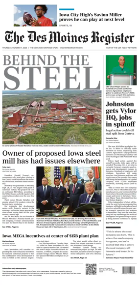 Cover of The Des Moines Register
