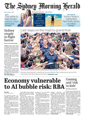 Cover of The Sydney Morning Herald