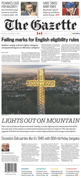 Cover of Montreal Gazette