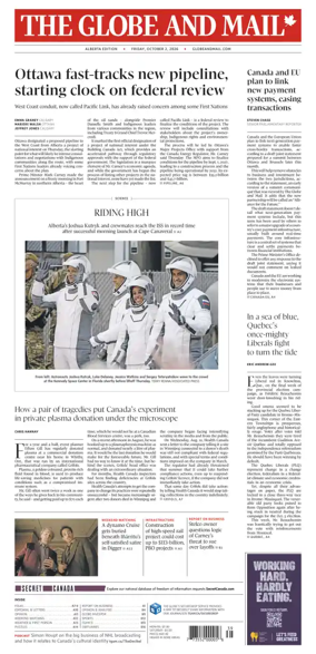 Cover of The Globe and Mail (Alberta Edition)