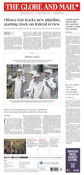 Cover of The Globe and Mail (BC Edition)