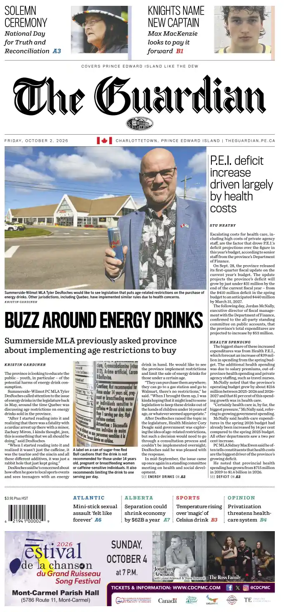 Cover of The Guardian (Charlottetown)