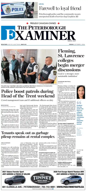 Cover of The Peterborough Examiner