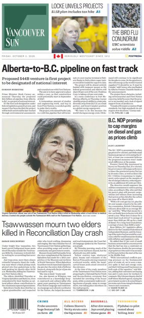 Cover of Vancouver Sun