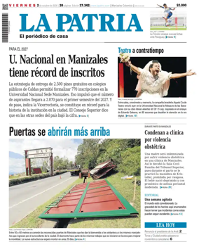 Cover of La Patria (Colombia)
