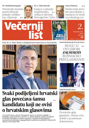 Cover of Vecernji list BiH