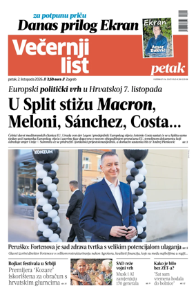 Cover of Vecernji list - Zagreb