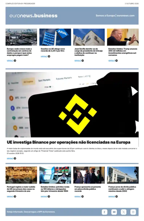 Cover of Euronews Business (Portuguese)