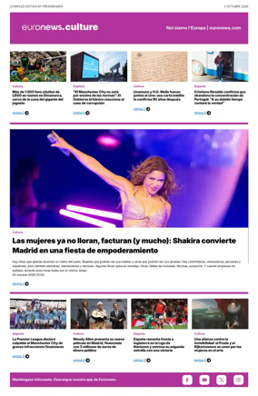 Cover of Euronews Culture and Sport (Spanish) Compiled Edition