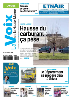 Cover of La Voix de la Haute-Marne edition Langres