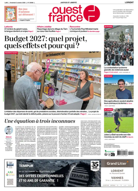 Cover of Ouest France (Lorient)