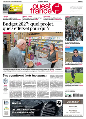 Cover of Ouest France (Pontivy)