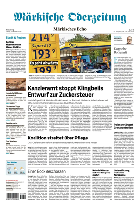 Cover of Markische Oderzeitung Strausberg
