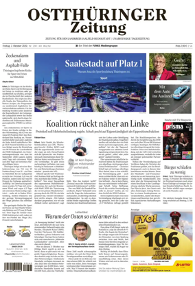Cover of Ostthuringer Zeitung (Landkreis Saalfeld-Rudolstadt)